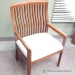 Upholstered Maple Slat Back Guest Side Chair with Arms